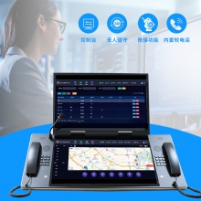 莱乐调度系统IP网络广播对讲融合通信调度电话应急指挥中心调度可视化电话会议广播应急指挥调度终端 23.8寸双手柄调度台-普